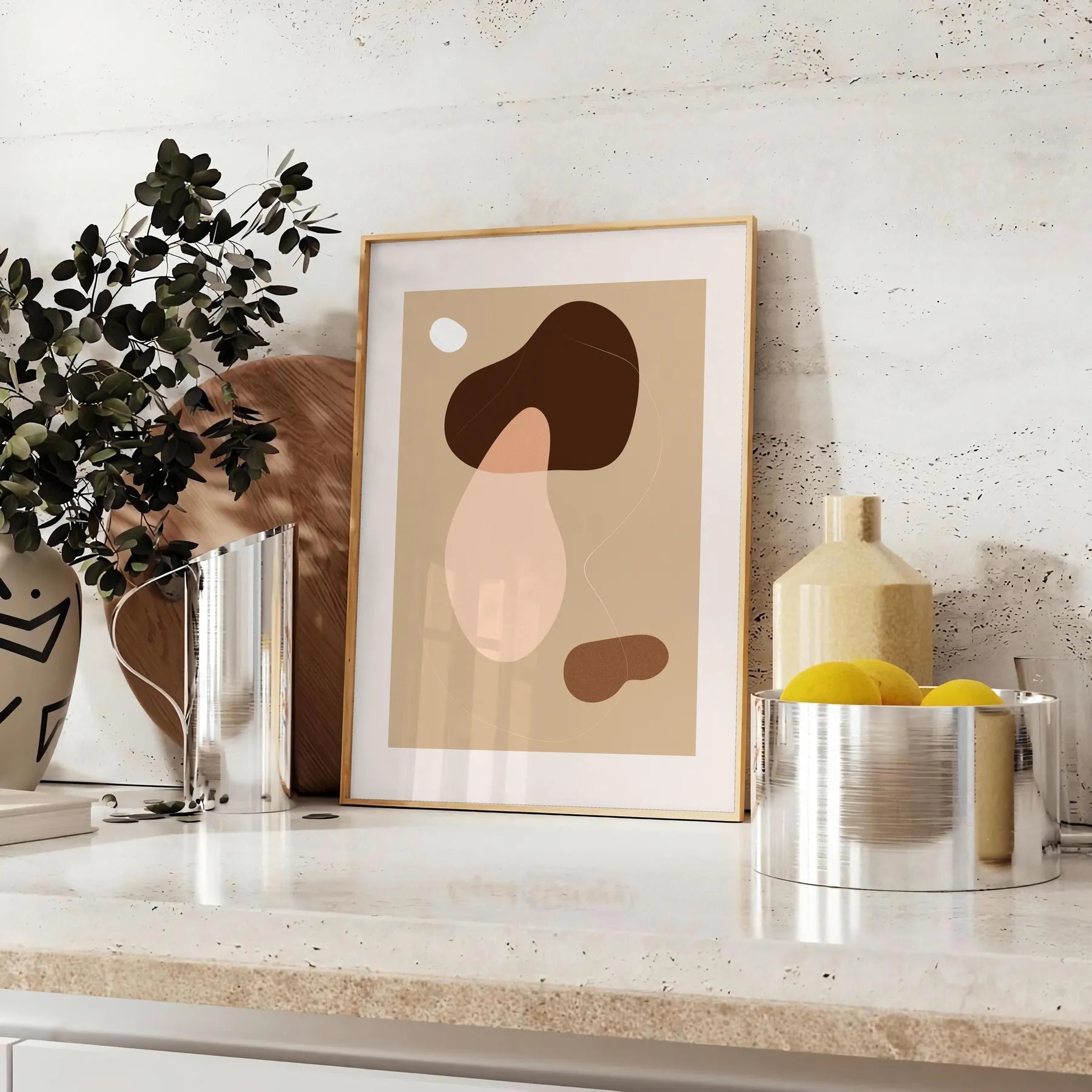 space Boho Chic Wall Art stunning bohemian abstract poster warm brown orange hues thoughtful gift decorative accent print elegance sizes letter medium large extra - oversized