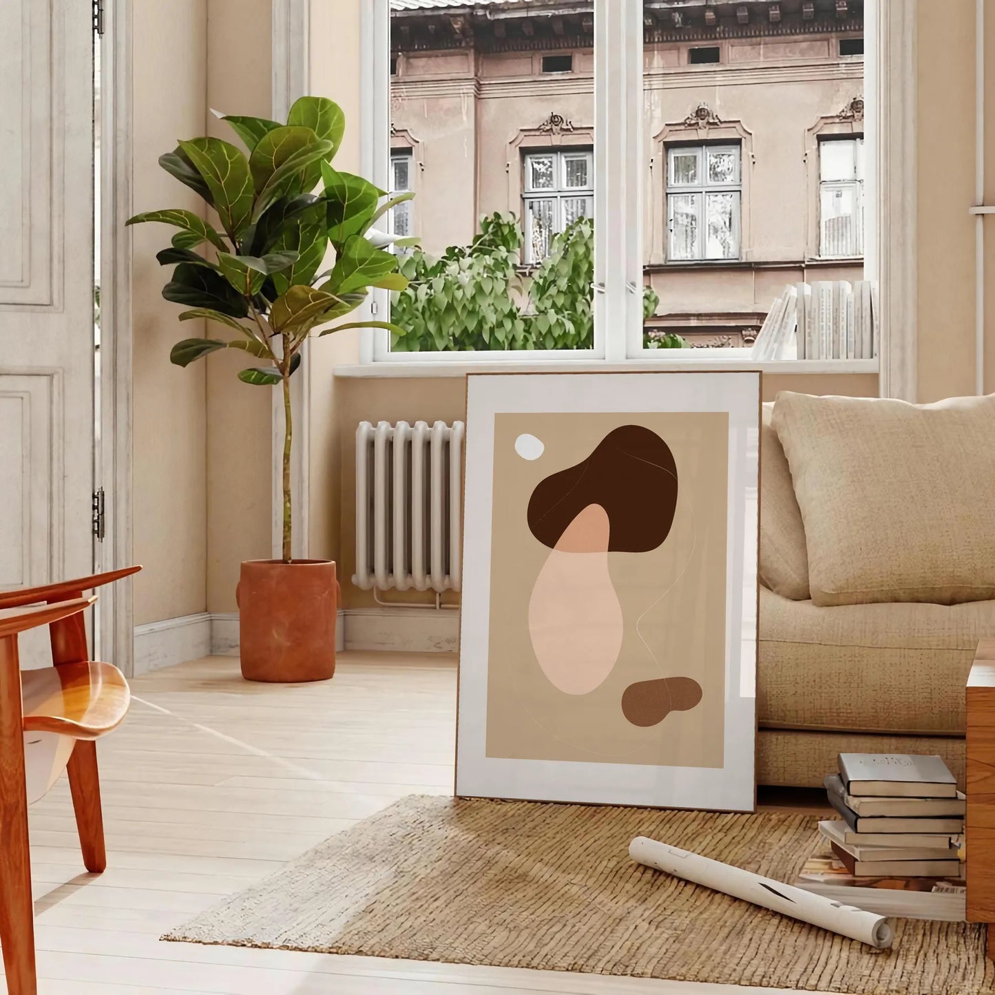 space Boho Chic Wall Art stunning bohemian abstract poster warm brown orange hues thoughtful gift decorative accent print elegance sizes letter medium large extra - oversized