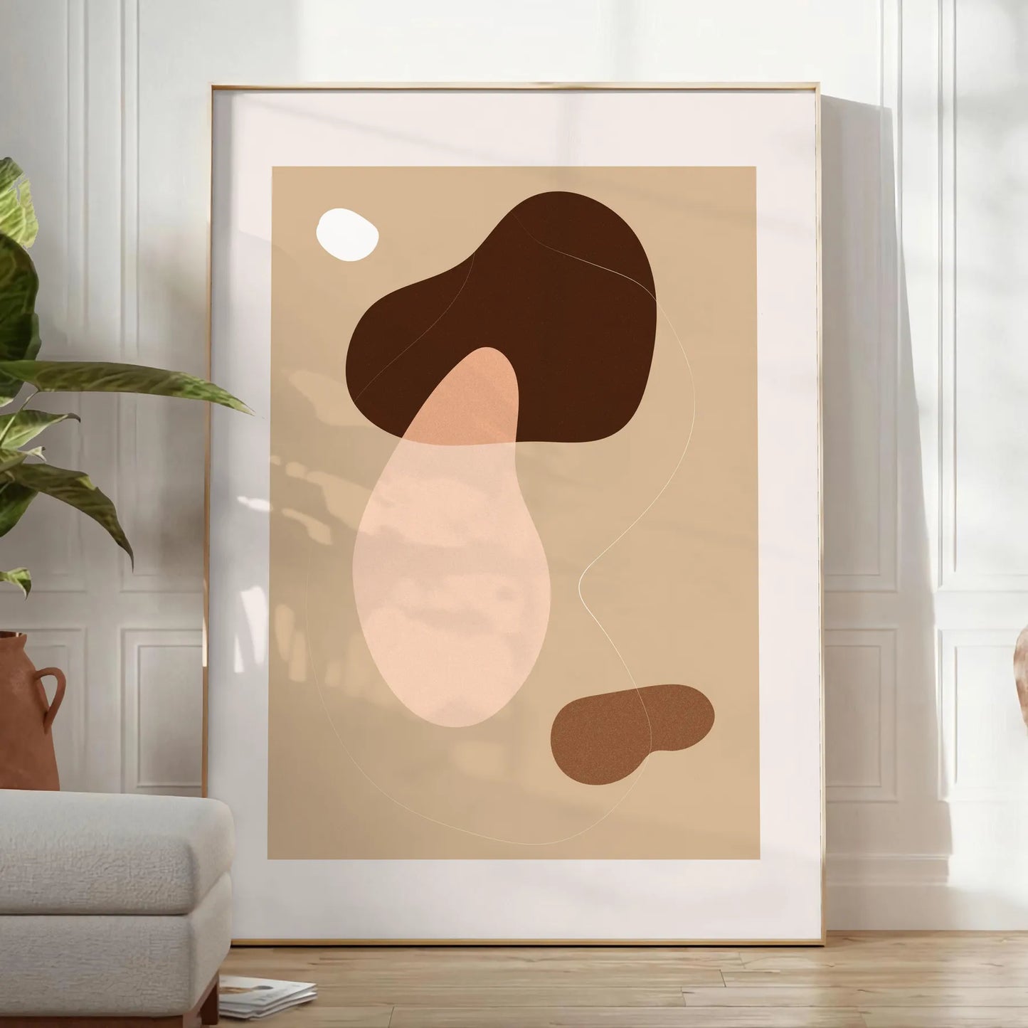 space Boho Chic Wall Art stunning bohemian abstract poster warm brown orange hues thoughtful gift decorative accent print elegance sizes letter medium large extra - oversized